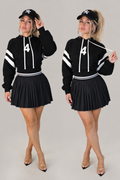 Women's Cropped Hoodie – Sporty Design No. 4, Long Sleeve