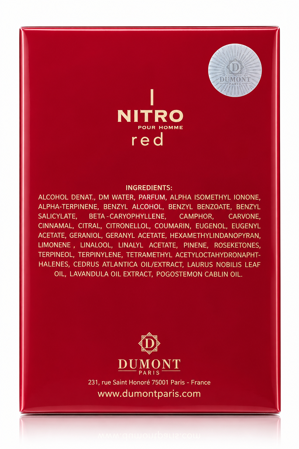 Dumont Nitro Red Pour Homme Eau de Parfum – 3.4 oz / 100 ml