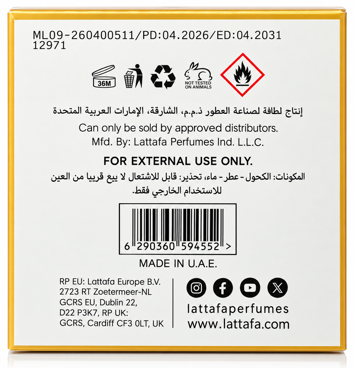 Lattafa Yara Moi Eau de Parfum for Women – 3.4 oz / 100 ml